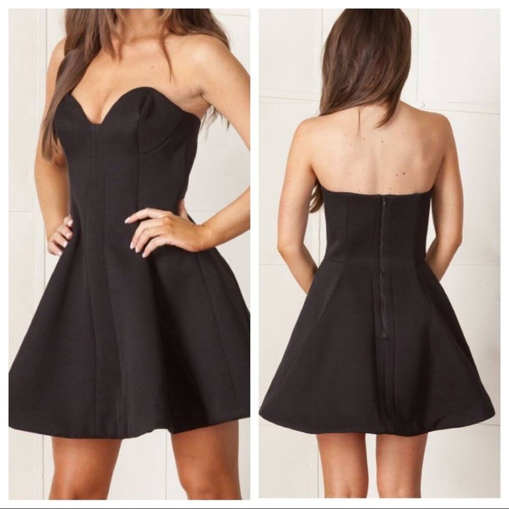 5/$30 Finders Keepers Strapless Mini Fit and Flare Dress Black S